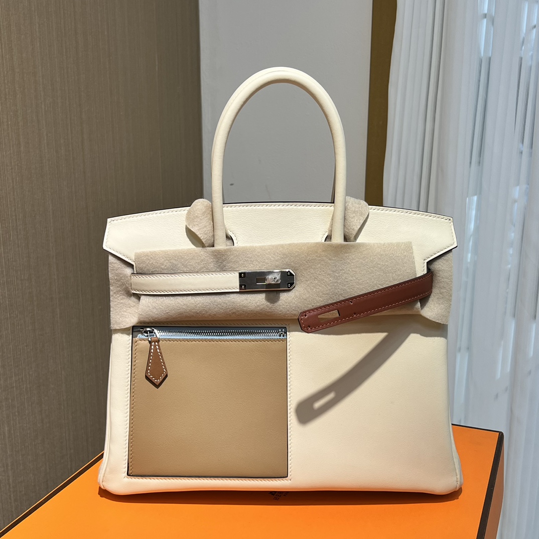 Hermes Birkin 30CM Swift Leather Handbag White